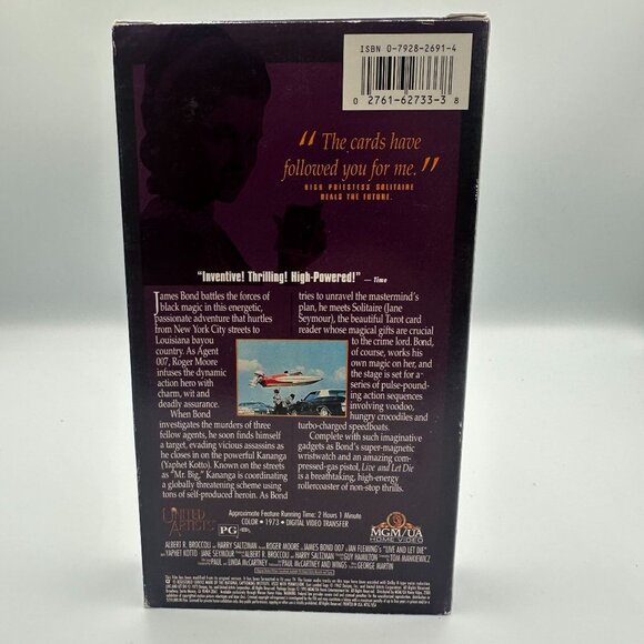Live And Let Die VHS 1992 James Bond Roger Moore MGM James Bond 007 Collection - Picture 2 of 3